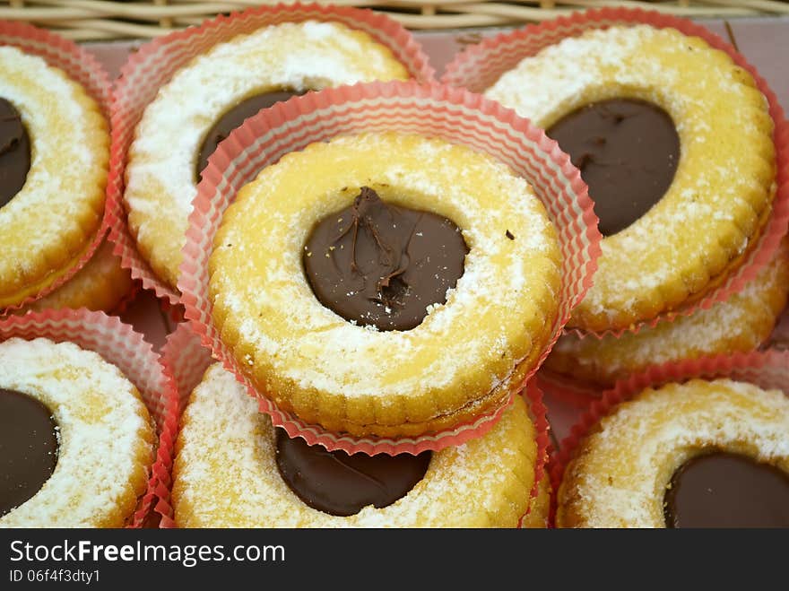 Chocolate filled cookies