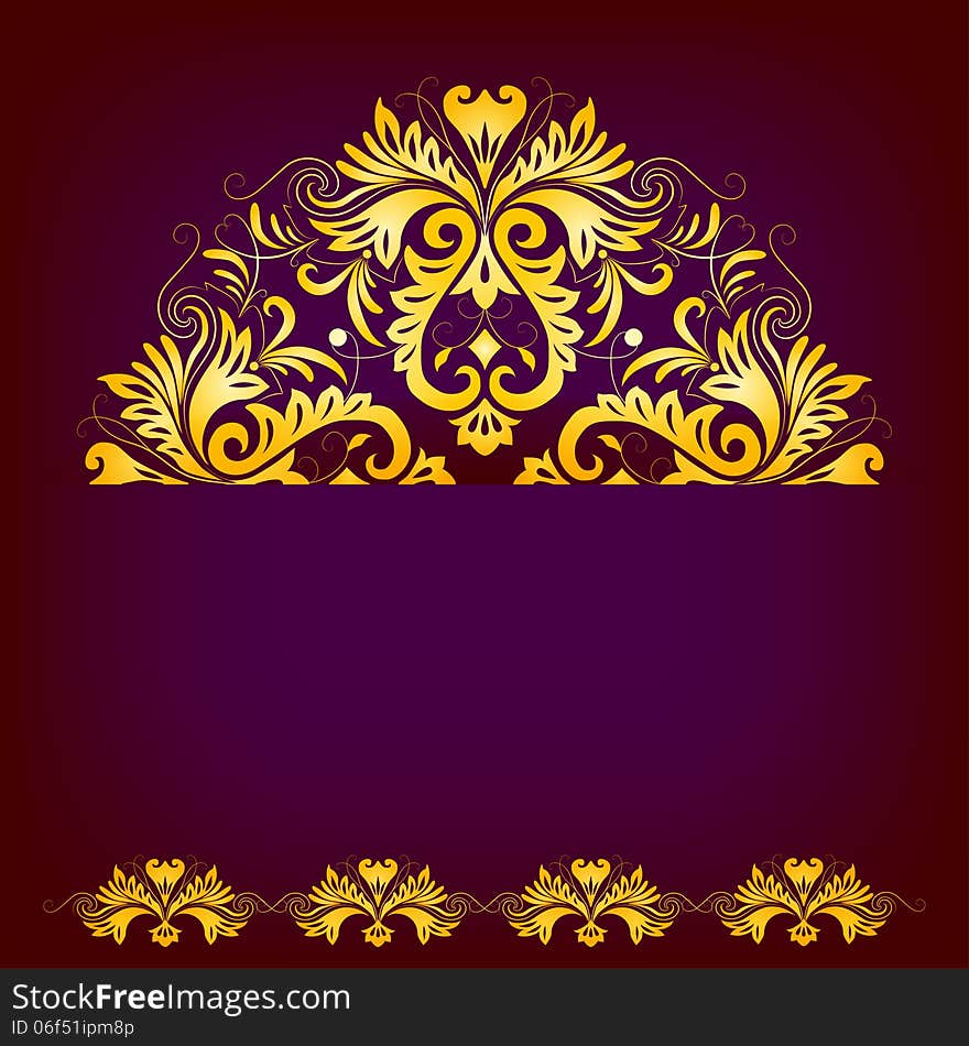 Filigree floral pattern on a purple background. Filigree floral pattern on a purple background.