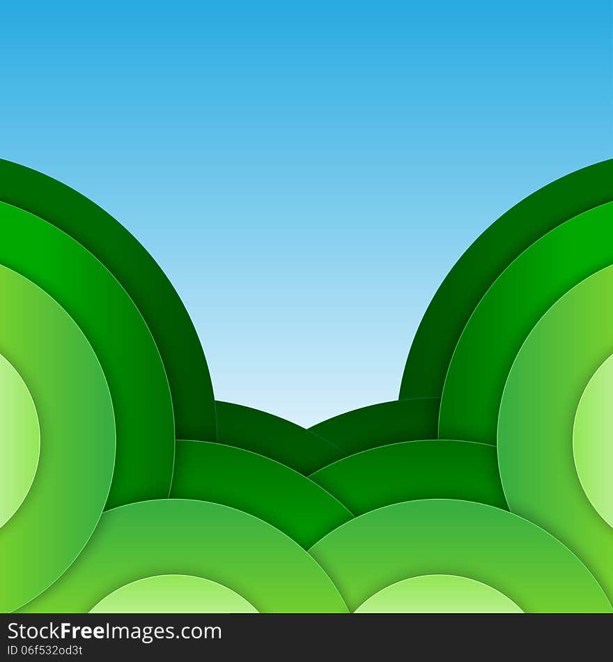 Abstract green paper circles background. RGB EPS 10. Abstract green paper circles background. RGB EPS 10