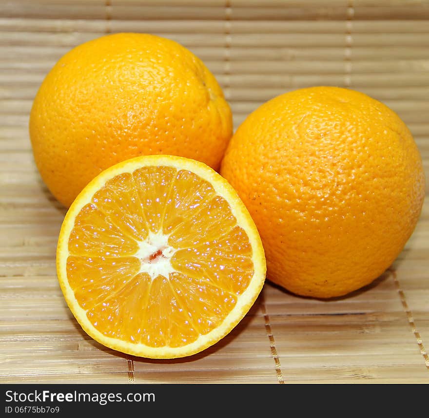 Oranges on the natural background