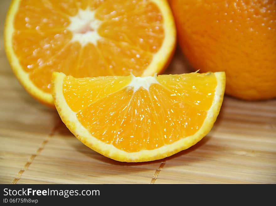 Oranges on the natural background