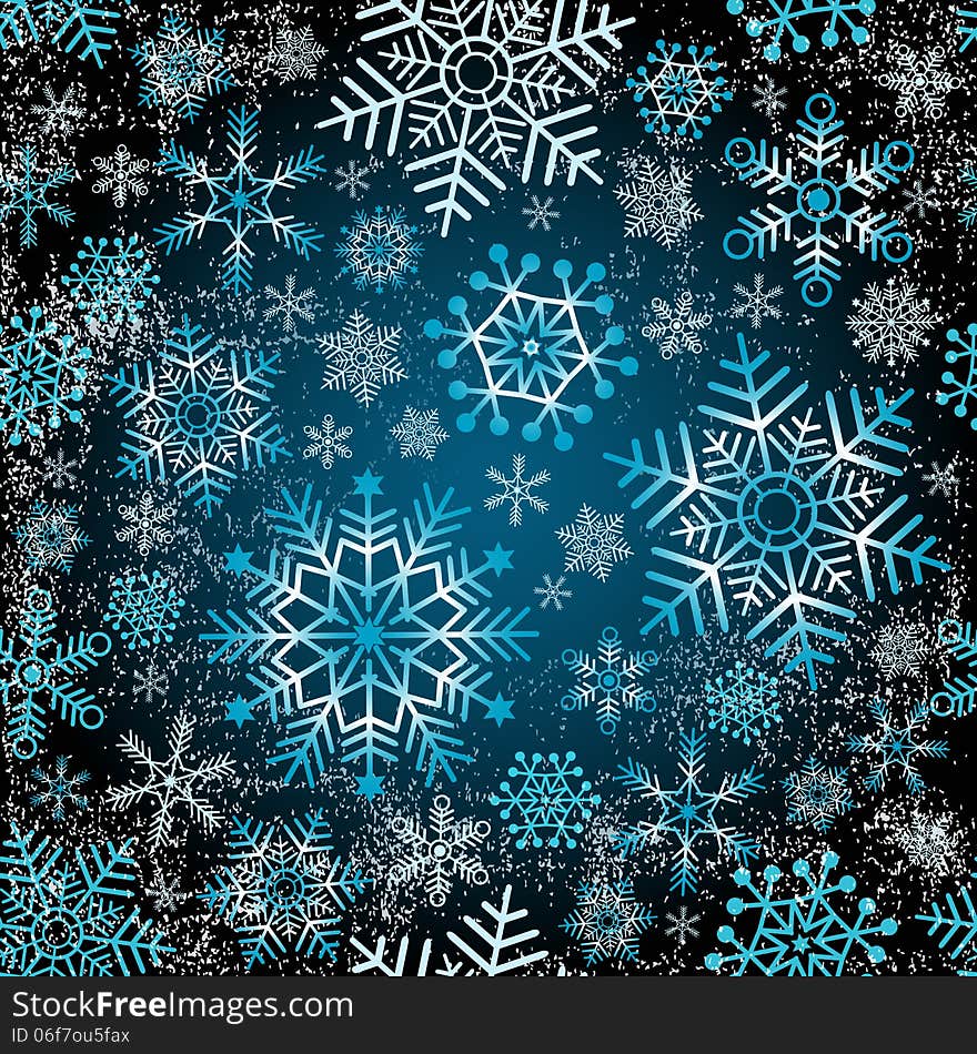 Seamless christmas grunge pattern with snowflakes (vector eps 10)