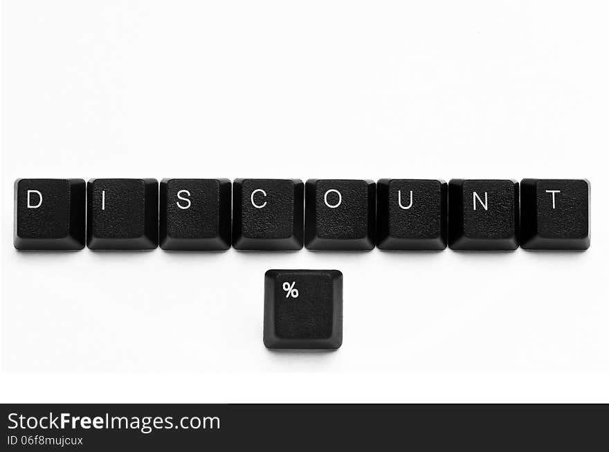 Words created with computer keyboard buttons on white background. Words created with computer keyboard buttons on white background