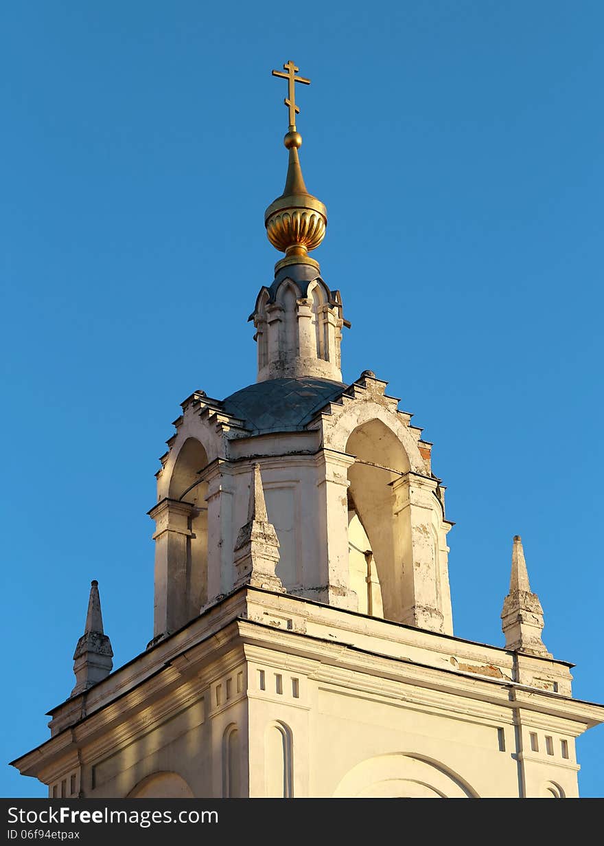 Gorgeous piece of the bell tower in the center of Moscow. Gorgeous piece of the bell tower in the center of Moscow