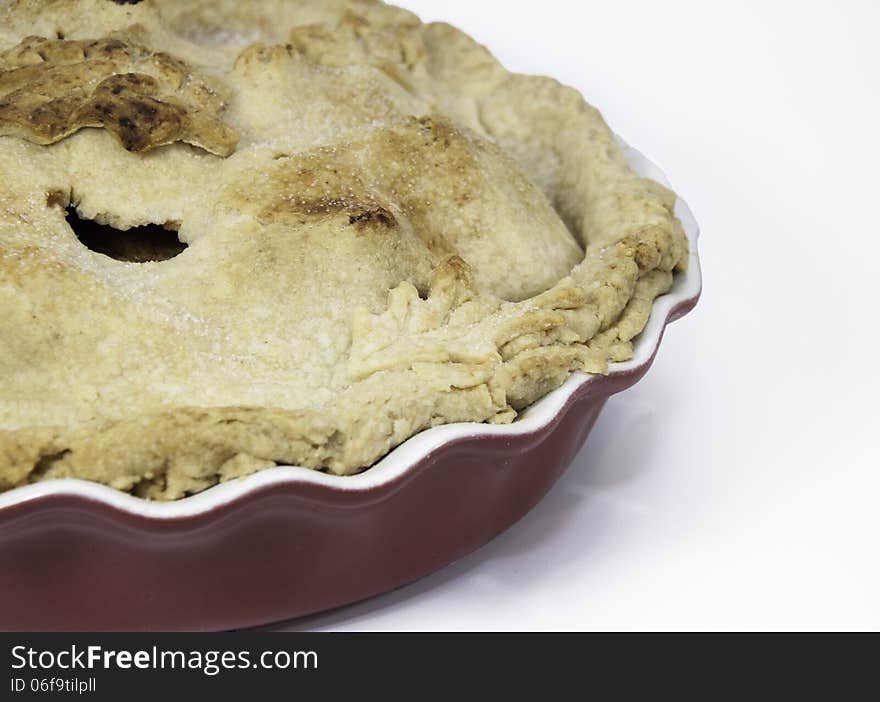 Homemade Apple Pie in Ceramic Dish