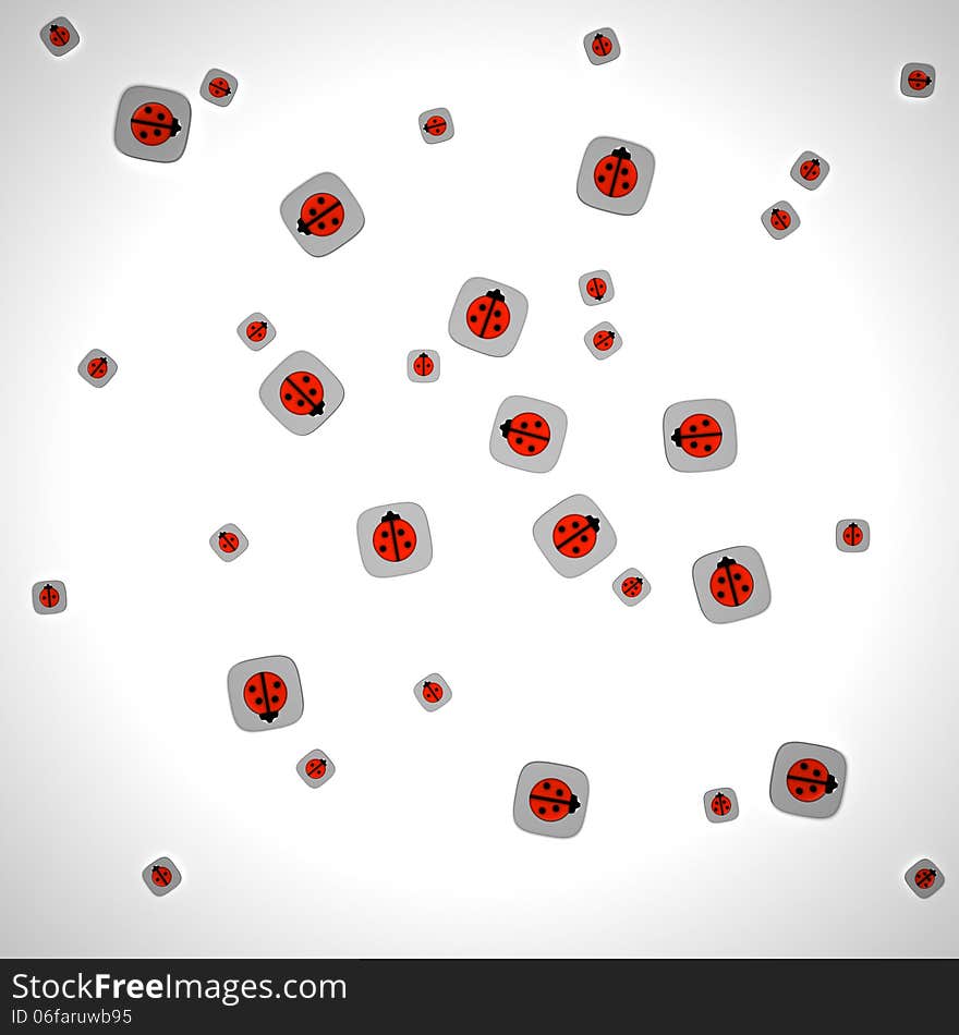 3d Ladybug on a gray background