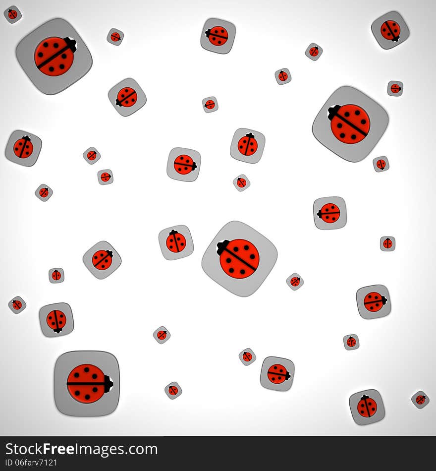 3d Ladybug on a gray background