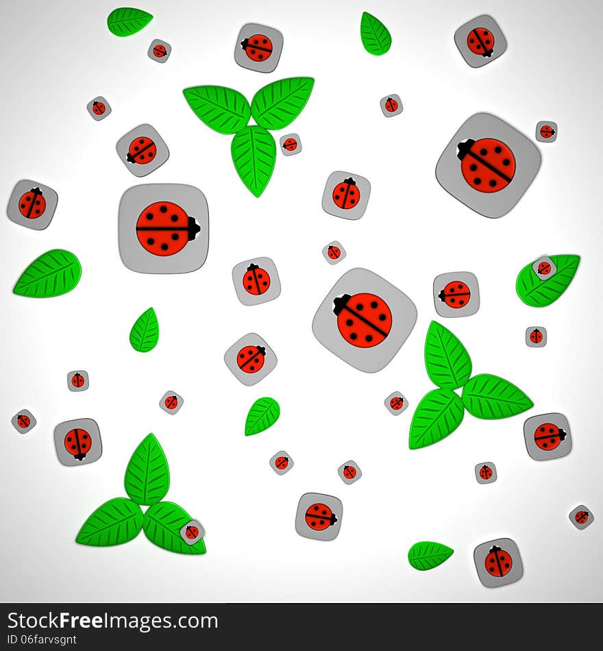 3d Ladybug on a gray background