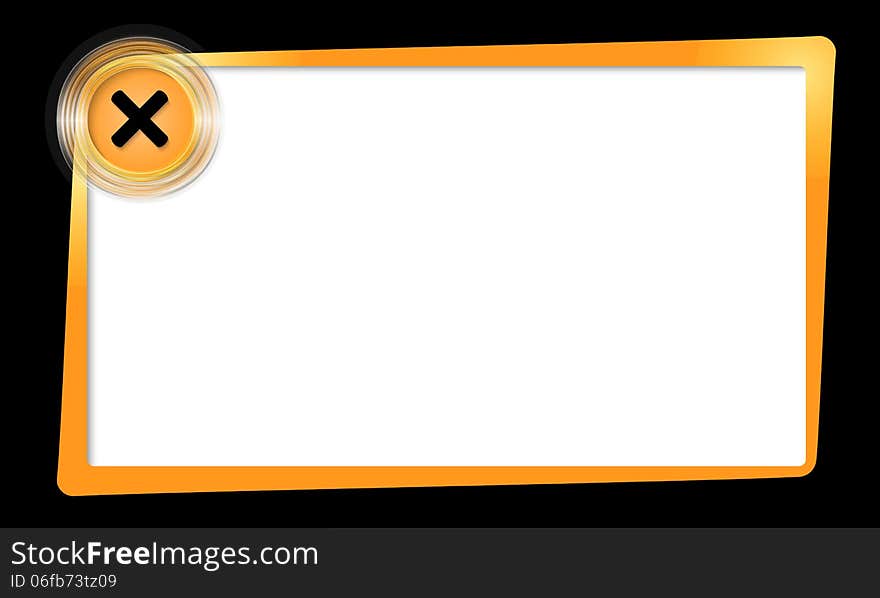 Yellow text frame and transparent circles with ban mark