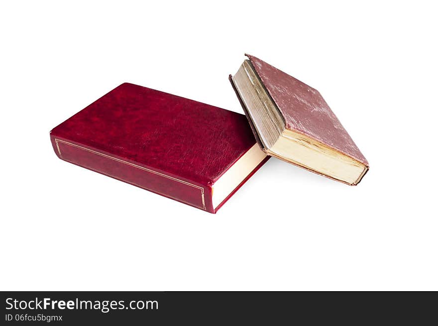 Books, two books, two books on a white background