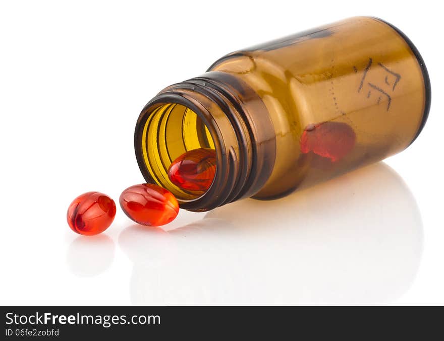 Pills isolated on the white background