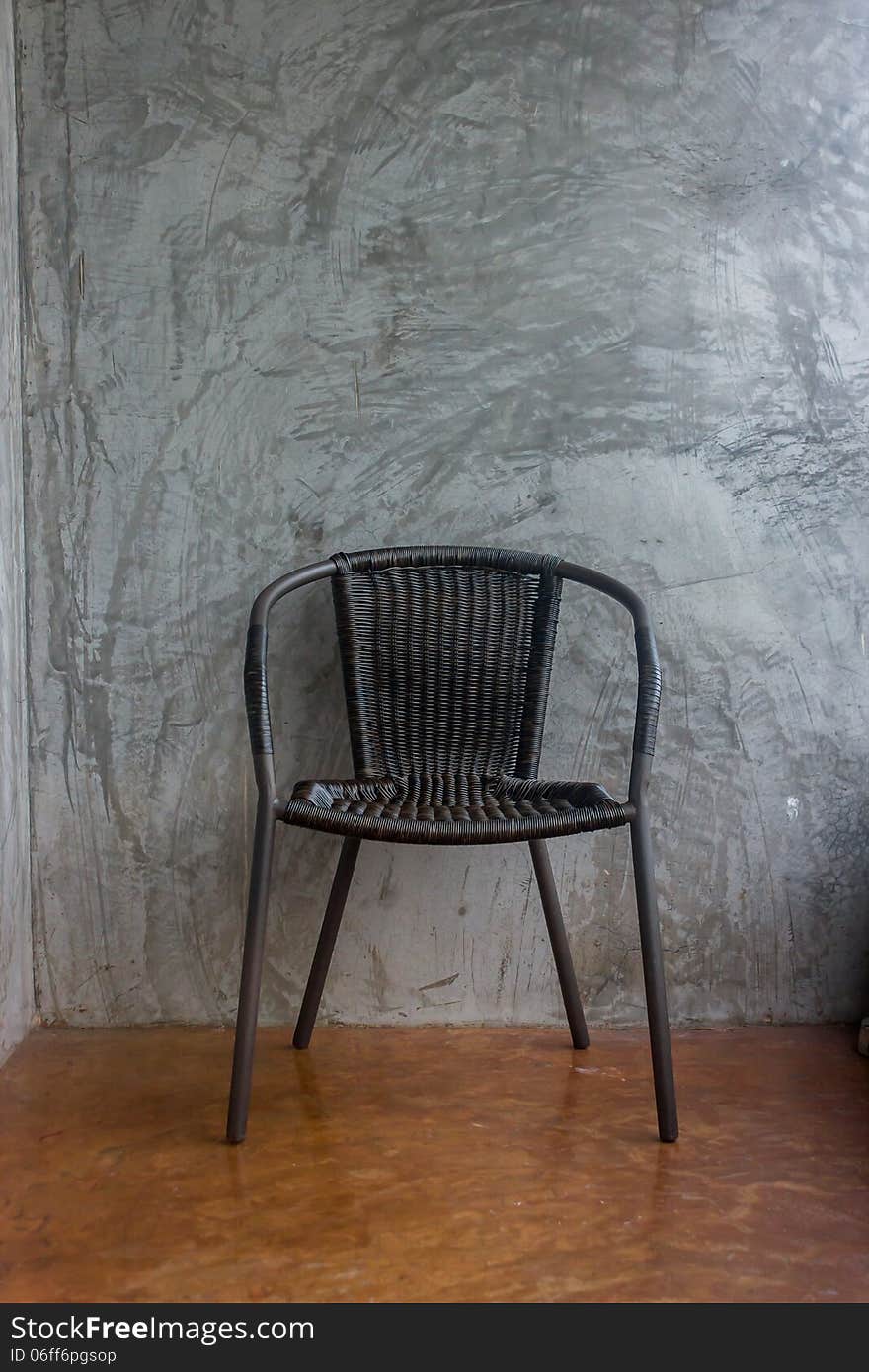 Chair on  wall concrete