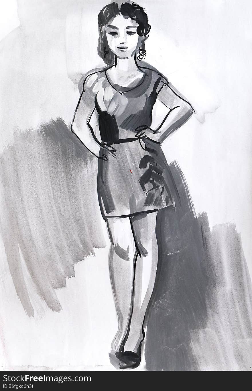 Sketch of a female figure