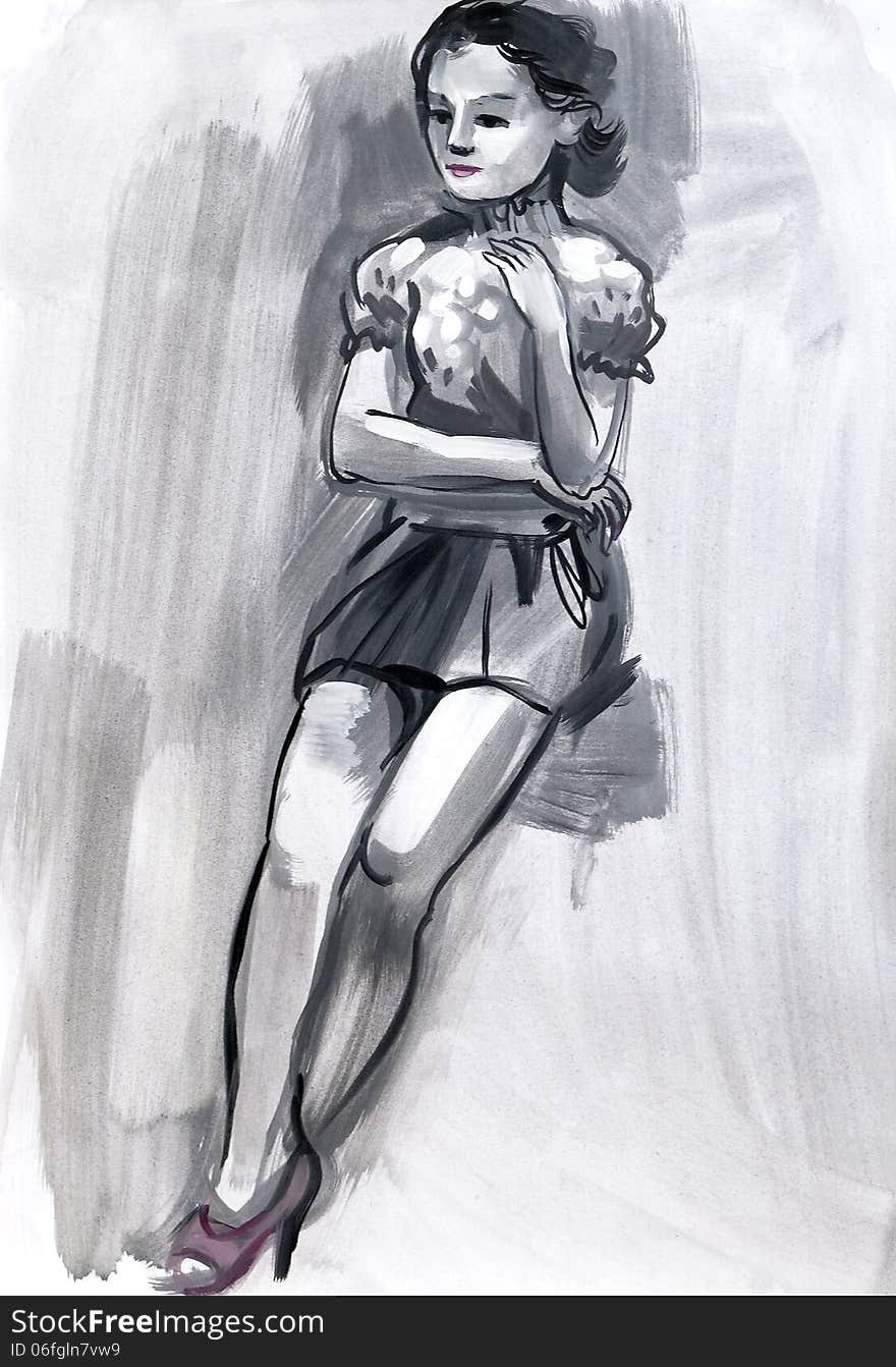 Sketch Of A Female Figure