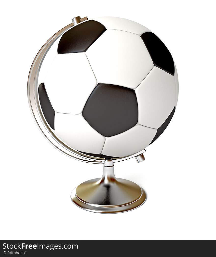 Soccer ball and globe