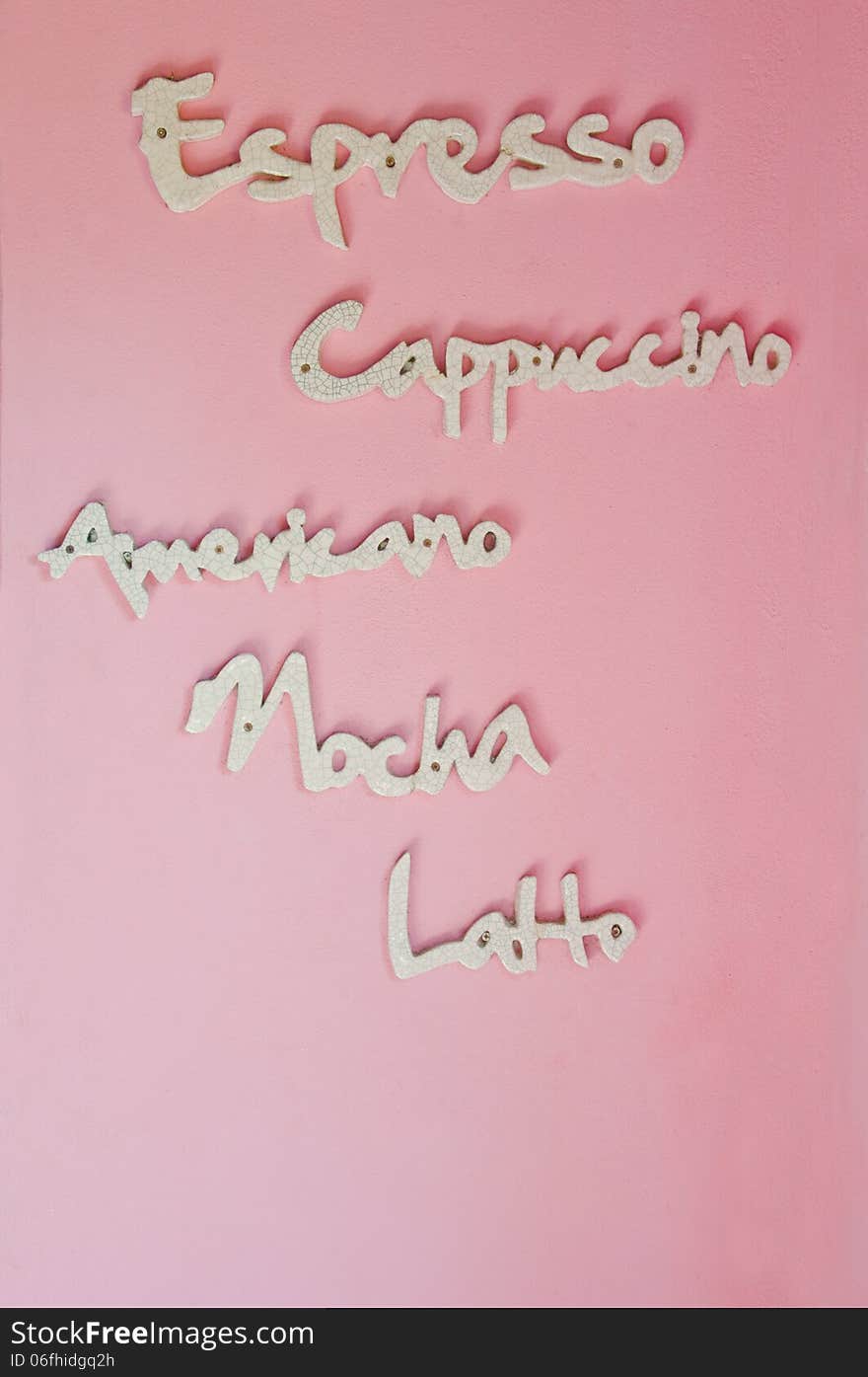 The type of coffee made from ceramic on the pink background