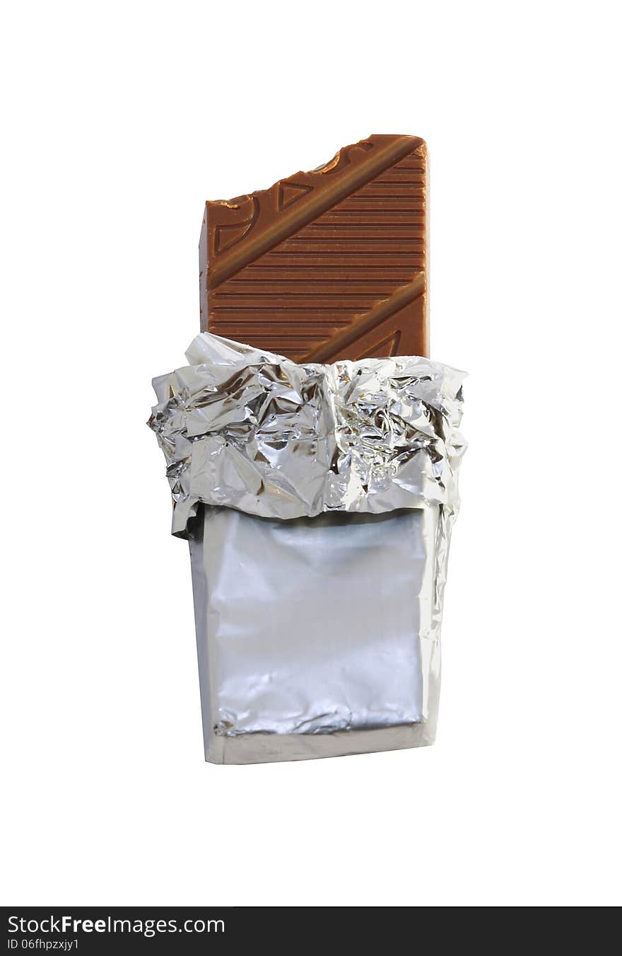 Delicious milk chocolate on white background. Delicious milk chocolate on white background