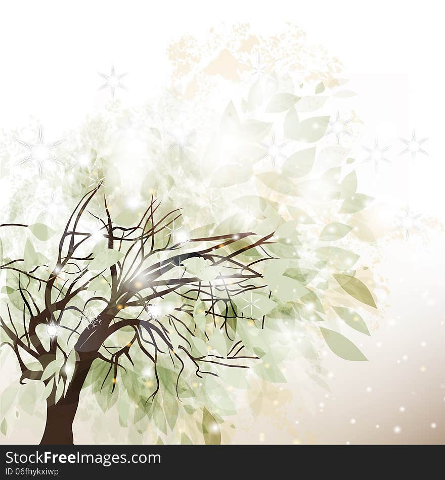 Vector abstract background with tree and foliage. Vector abstract background with tree and foliage