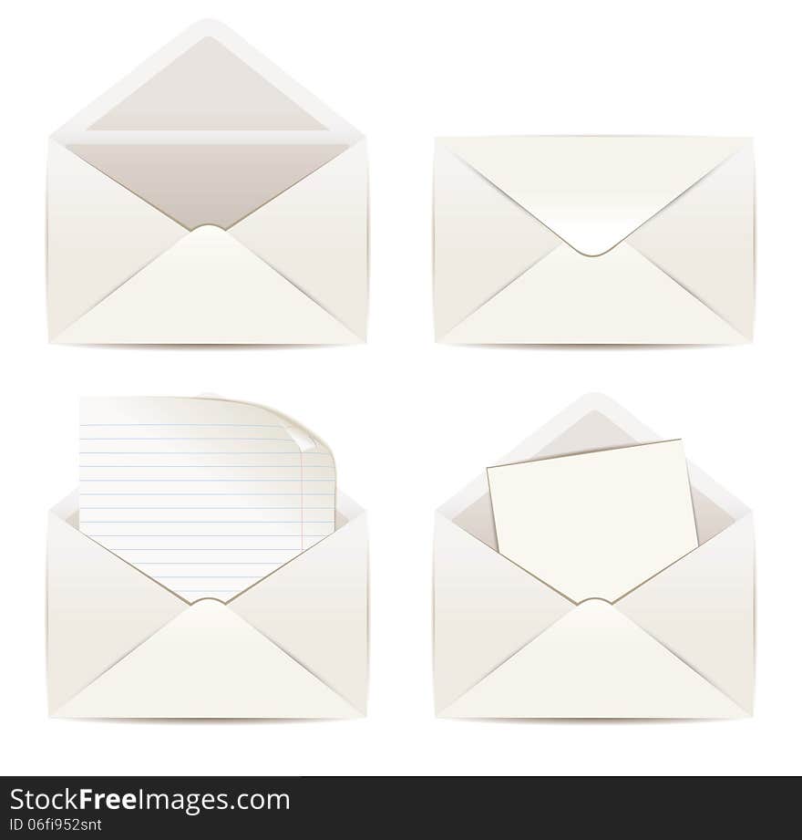 White envelope. Vector illustration eps 10. White background