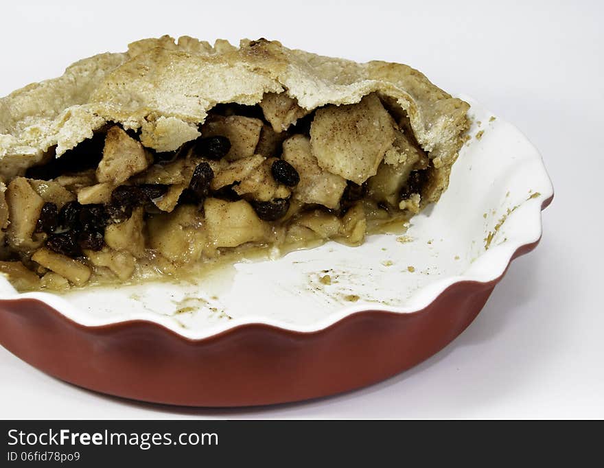 Open Half Of Apple Pie