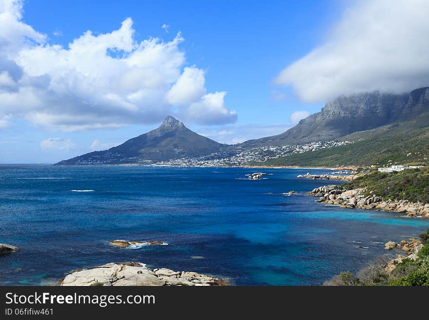 Beautiful Camps Bay Beach and Lion Head Mountain, Cape Town, South Africa
