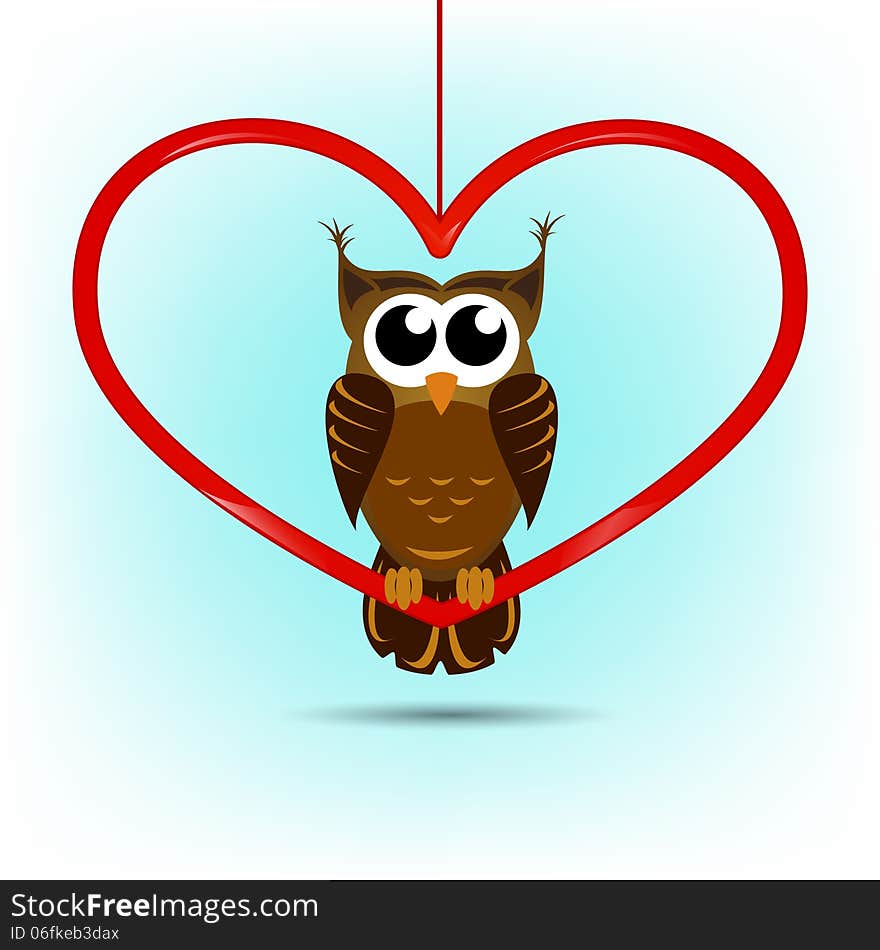 Cute owl Valentine s day card