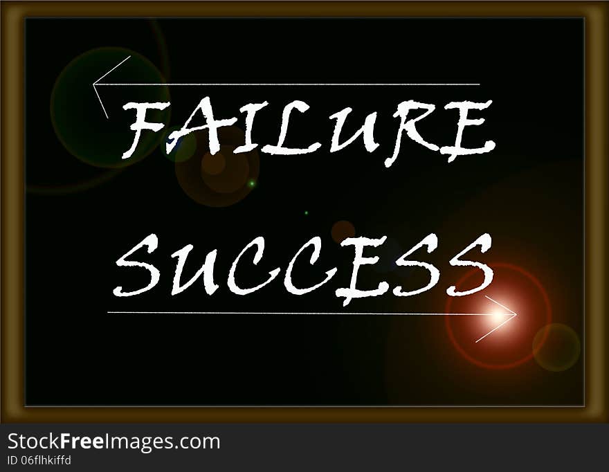 Success concept with white chalk on a blackboard. Choosing Success instead of Failure. Success concept with white chalk on a blackboard. Choosing Success instead of Failure.