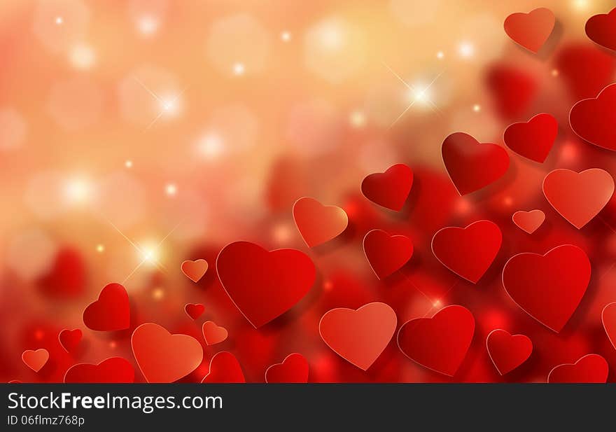 Amazing Valentine’s Day Background with Abstract Hearts