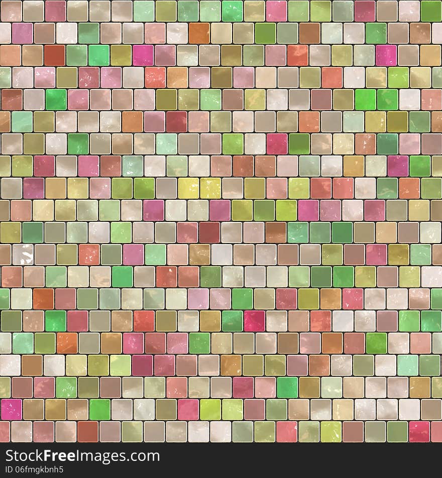 Seamless background with the pastel mosaic tiling pattern