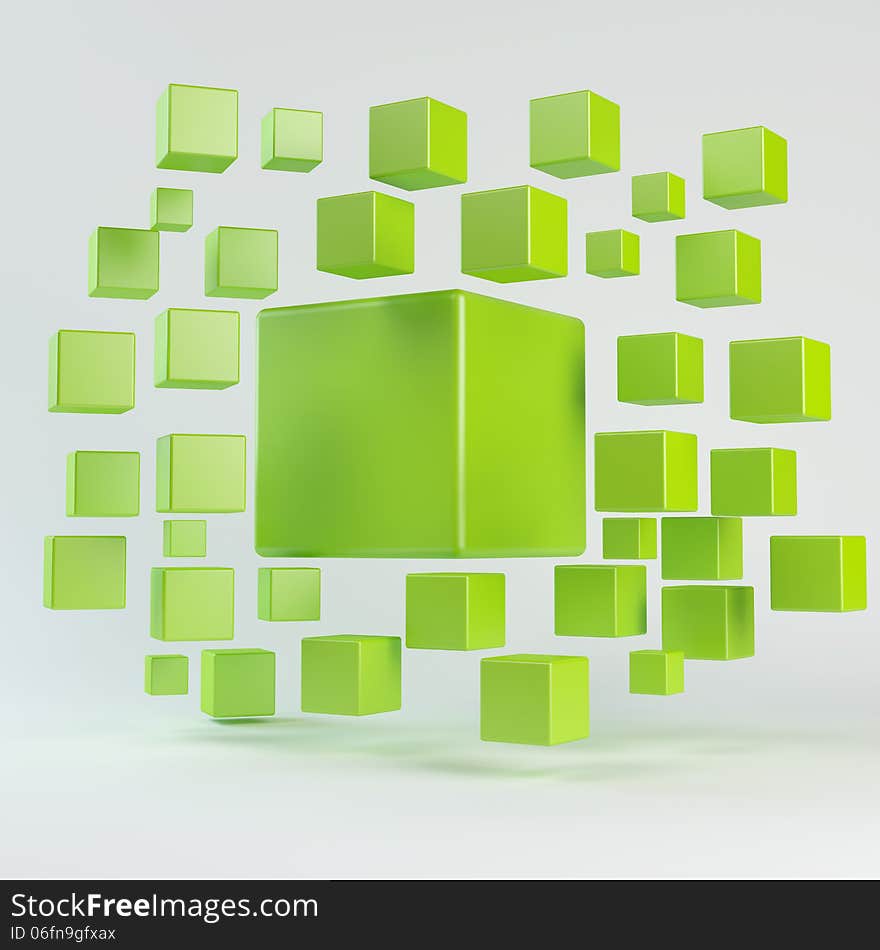 Abstract green geometric shapes