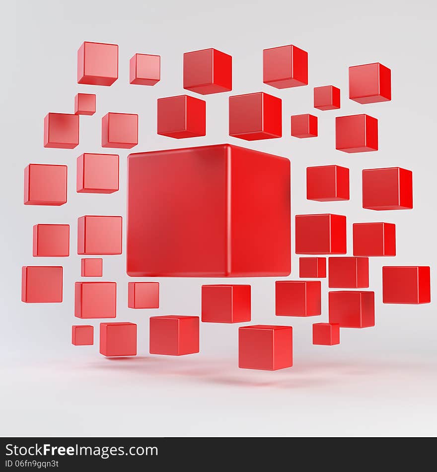 Abstract red geometric shapes