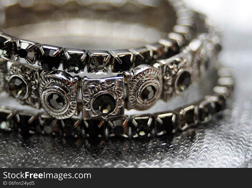 Black and silver bracelet with gothic style. Black and silver bracelet with gothic style