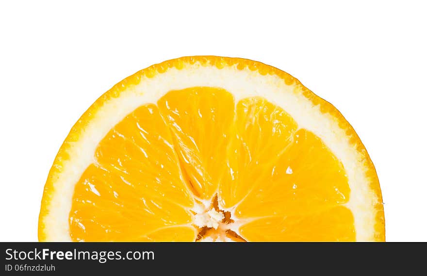 Piece of orange cut in half