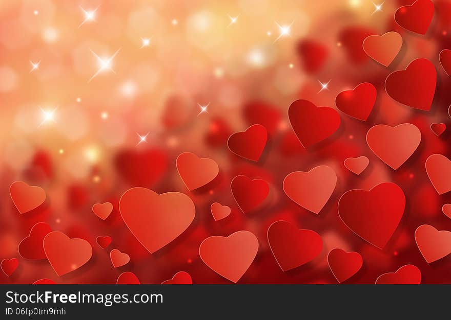 Amazing Valentineâ€™s Day Background with Abstract Hearts