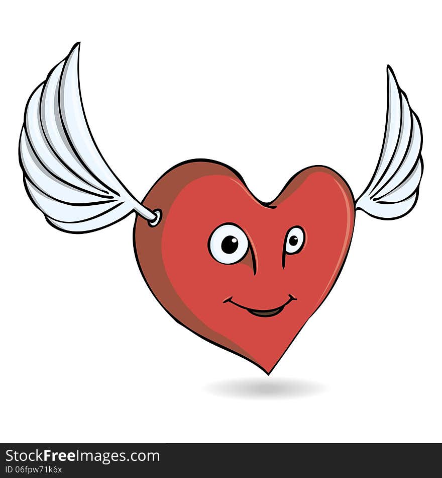 Vector illustration merry heart with wings