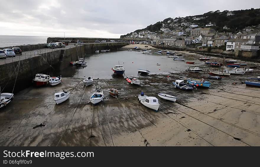 Mousehole harbour Cornwall England