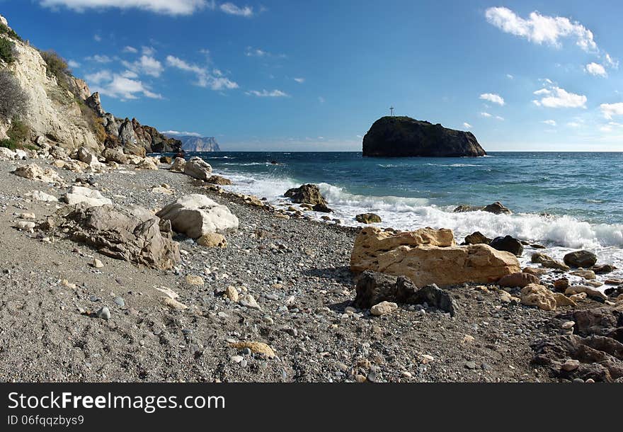 Rocky coast of the Black Sea