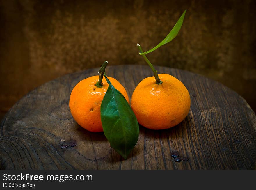 Fresh orange on an old chair,still life. Fresh orange on an old chair,still life