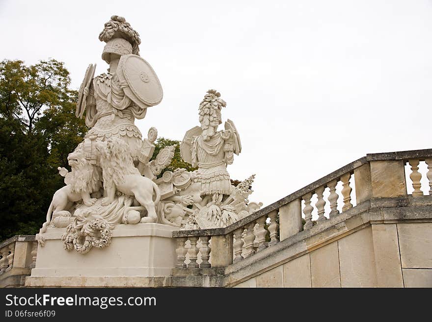 Sculptures in the schonbrunn palace. Sculptures in the schonbrunn palace