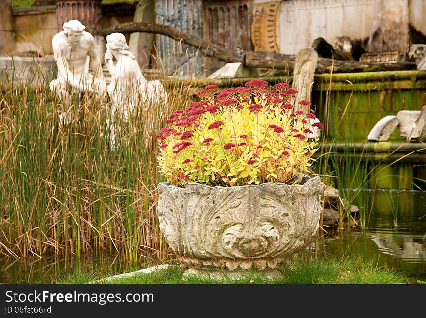 Old fountain in park of schonbrunn palace in vienna, austria. Old fountain in park of schonbrunn palace in vienna, austria