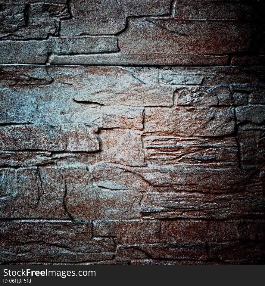 Facade of building, the stone wall background High contrast