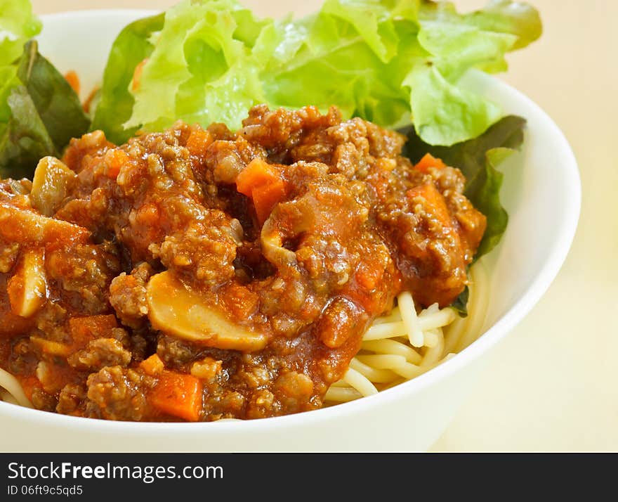 Pasta with meatballs with tomato sauce