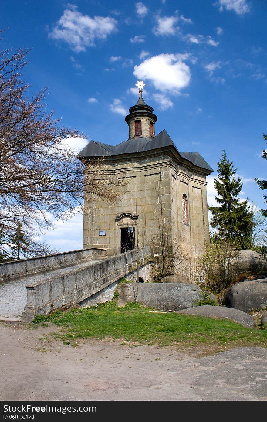 Landscape with the church named hvezda (the star) in north czech republic projected by dientzenhofer. Landscape with the church named hvezda (the star) in north czech republic projected by dientzenhofer