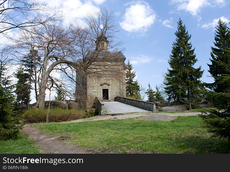 Landscape with the church named hvezda (the star) in north czech republic projected by dientzenhofer. Landscape with the church named hvezda (the star) in north czech republic projected by dientzenhofer