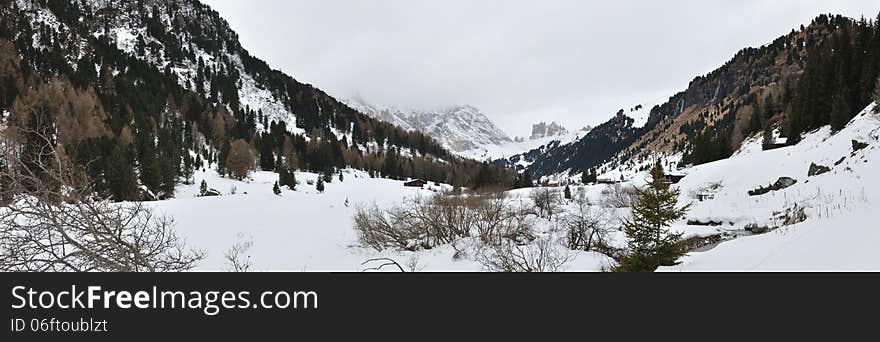 Dolomite mountain panorama