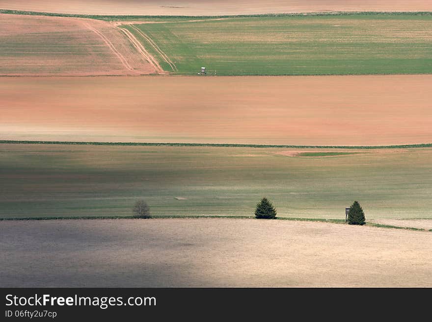 Several colored fields separated by line. Several colored fields separated by line