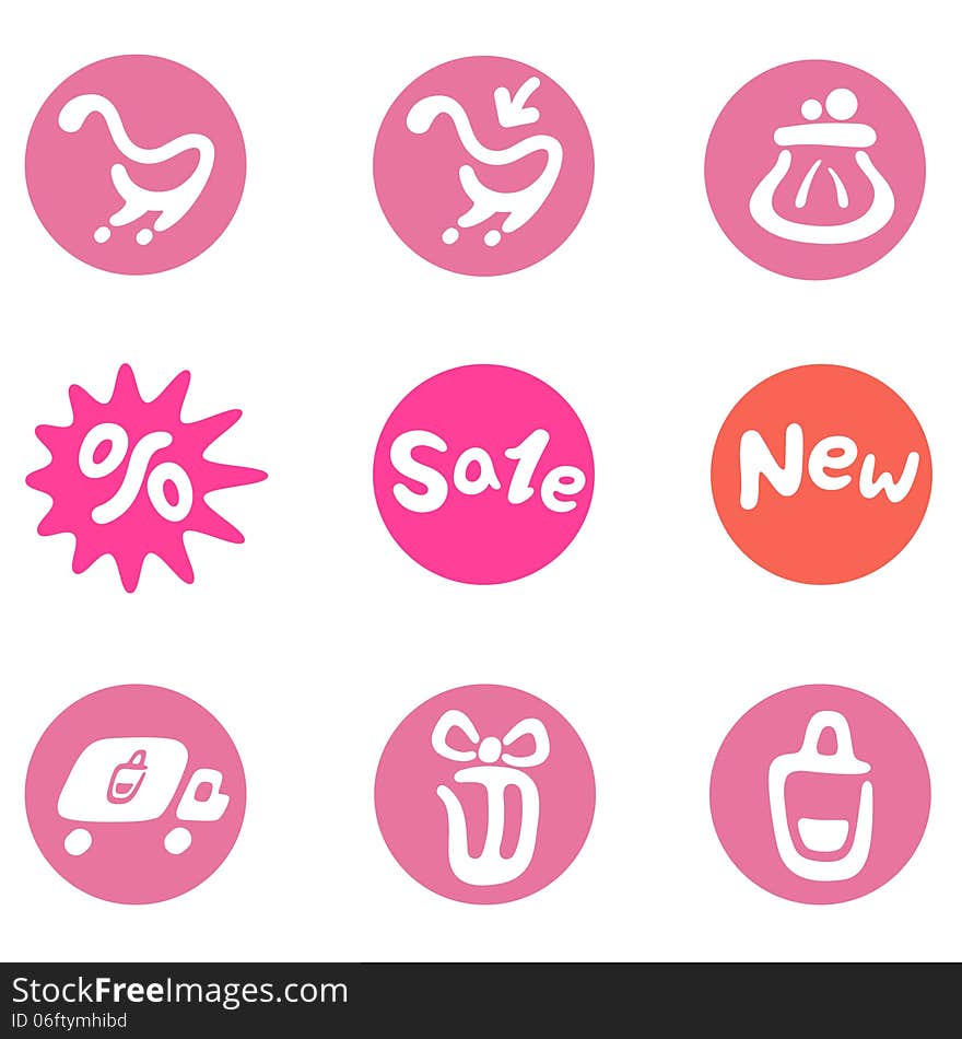 Shopping and business icon set