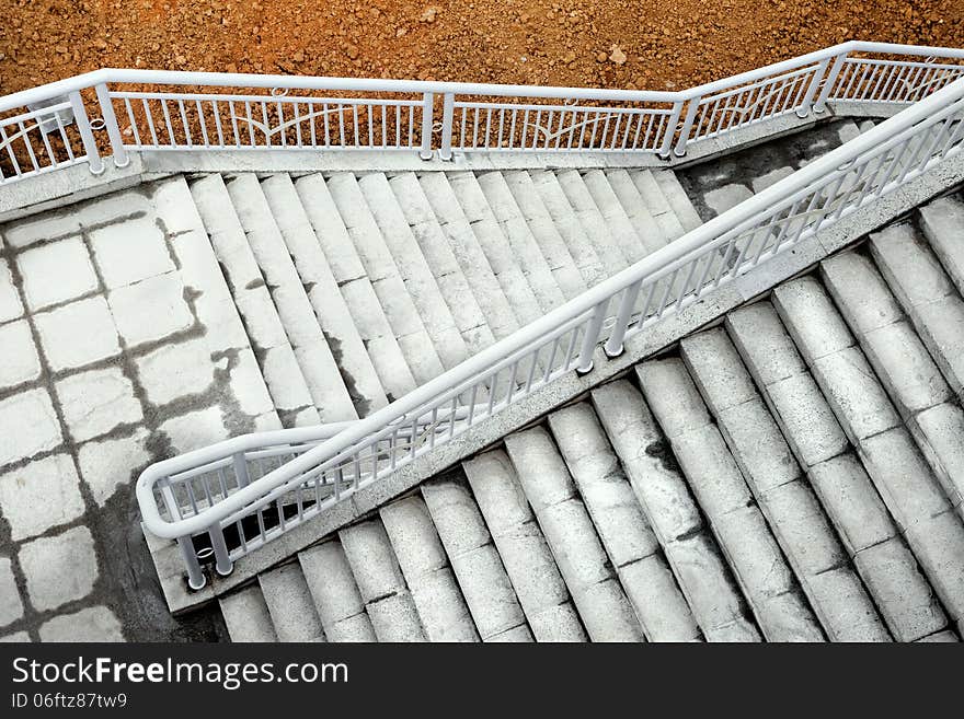 Top view of concrete stairs. Top view of concrete stairs