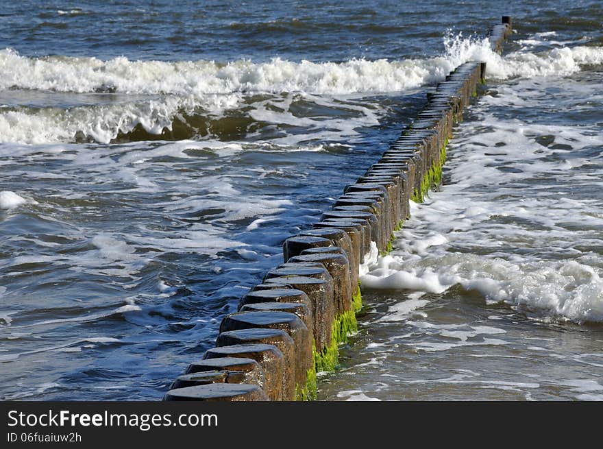 Baltic Sea coast on the island of Usedom - Breakwater