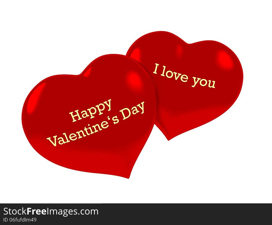 Happy Valentines Day text and love heart symbol